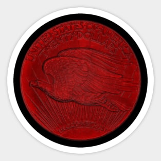 USA Twenty Dollars Coin in Red Sticker